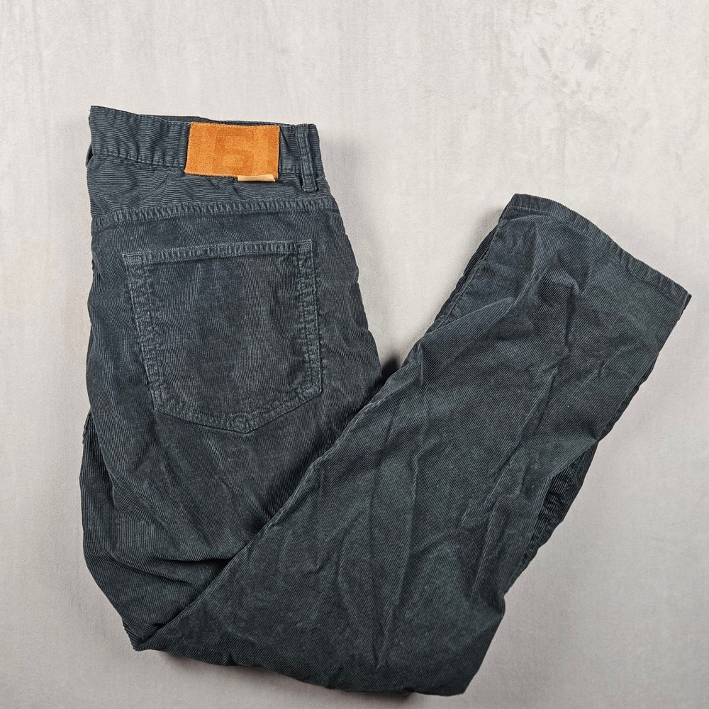 OOBE Brand Corduroy Pants Mens 35x30 Blue/Gray Tapered Fit Cotton Blend